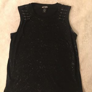 Hot topic goth emo distressed tank top